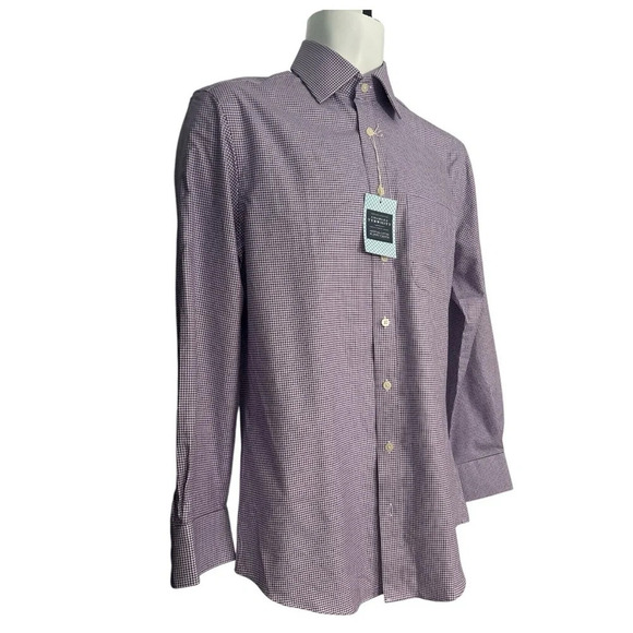 CHARLES TYRWHITT, 100% Egyptian Cotton Puppytooth Slim fit Dress Shirt, 15/33in - Picture 1 of 9